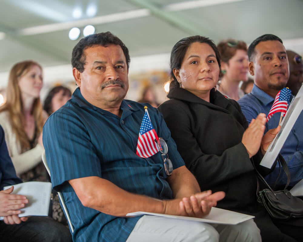 Forty-eight immigrants from twenty countries took part in a naturalization ceremony