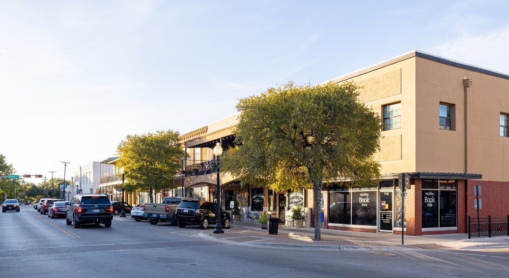 Belton, Texas, United States - October 14, 2022: The old Central Avenue business district